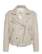 Mwgilo Leather Jacket Læderjakke Skindjakke Cream My Essential Wardrob...