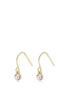 Lucia Recycled Crystal Earrings Gold-Plated Ørestickere Smykker Gold P...