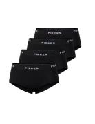 Pclogo Lady 4 Pack Solid Noos Bc Hipsters Undertøj Black Pieces