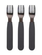 Silic Forks 3-Pack - St Grey Home Meal Time Cutlery Black Filibabba