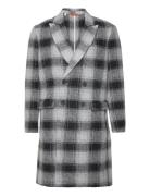 Slhspyro Wool Coat B Uldfrakke Frakke Multi/patterned Selected Homme