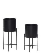 Airy Pots Home Decoration Flower Pots Black Hübsch