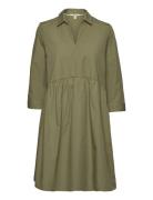 Dresses Light Woven Knælang Kjole Khaki Green Esprit Casual