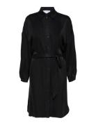 Slfirene-Tonia Ls Shirt Dress Curve Kort Kjole Black Selected Femme