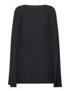 Cape Georgette Cocktail Dress Kort Kjole Black Lauren Ralph Lauren