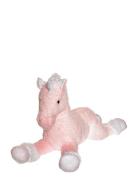 Liggande Enhörning, Rosa/Vit Toys Soft Toys Stuffed Animals Pink Einho...