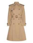 Double-Breasted Twill Trench Coat Trenchcoat Frakke Beige Polo Ralph L...