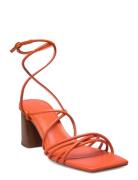 Criss-Cross Straps Sandals Sandal Med Hæl Orange Mango