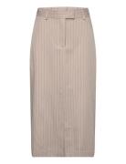 Vimarlo Hw Midi Skirt #7 Knælang Nederdel Beige Vila