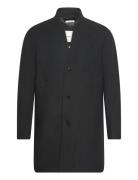 Three Button Wool Coat Uldfrakke Frakke Black Tom Tailor
