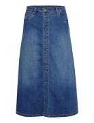 Cuami Skirt Knælang Nederdel Blue Culture