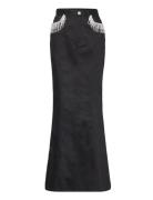 Twill Maxi Skirt Lang Nederdel Black ROTATE Birger Christensen