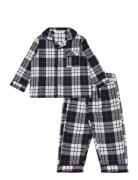 Two-Pieces Check Long Pyjamas Pyjamassæt Navy Mango