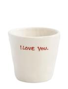 Espresso Cup I Love You Home Tableware Cups & Mugs Espresso Cups Cream...