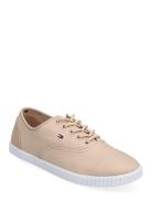 Canvas Lace Up Sneaker Low-top Sneakers Beige Tommy Hilfiger