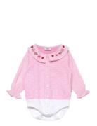 Bernadette - Shirt Bodysuit Langærmet Body Pink Hust & Claire