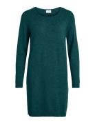 Viril L/S Knit Dress - Noos Knælang Kjole Green Vila