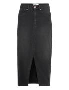 Vmveri Hr Calf Denim Skirt Ga Mix Noos Knælang Nederdel Black Vero Mod...