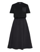 Dresses Knitted Knælang Kjole Black Esprit Casual
