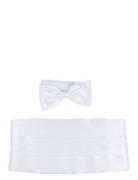 Polyester Cummerbund Set Butterfly White Portia 1924