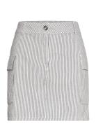 Striped Skirt Kort Nederdel White Gina Tricot