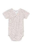 Baby Print T-Shirt Wrap Bodysuit Bodies Wrap Bodies Grey Gugguu