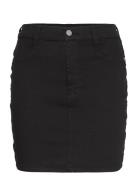 Bianca Denim Skirt Kort Nederdel Black Bubbleroom