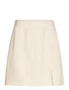 Annali Linen Skirt Kort Nederdel Beige A-View