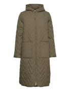 Slfnora Quilted Coat Quiltet Jakke Khaki Green Selected Femme