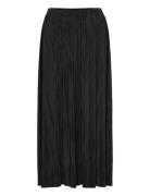Slfsimsa Midi Plisse Skirt Noos Knælang Nederdel Black Selected Femme