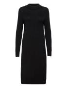 Viril Crew Neck L/S Midi Dress - Noos Knælang Kjole Black Vila