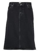 Denim Midi Skirt Knælang Nederdel Black Filippa K