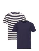 Basic 32 -T-Shirt Ss  Tops T-Kortærmet Skjorte Navy Minymo
