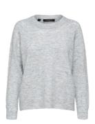 Slflulu Ls Knit O-Neck Tops Knitwear Jumpers Grey Selected Femme