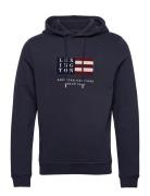 Perry Organic Cotton Hood Tops Sweatshirts & Hoodies Hoodies Navy Lexi...