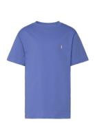 Cotton Jersey Crewneck Tee Tops T-Kortærmet Skjorte Blue Ralph Lauren ...