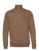Basic Organic 1/2 Zip Sweat Tops Sweatshirts & Hoodies Sweatshirts Bei...