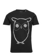 Big Owl Tee - Gots/Vegan Tops T-Kortærmet Skjorte Black Knowledge Cott...