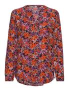 Floral V-Neck Blouse Tops Blouses Long-sleeved Multi/patterned Esprit ...