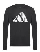 Run It Bos Ls Sport Sweatshirts & Hoodies Sweatshirts Black Adidas Per...