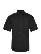 Linen Ss Shirt Tops Shirts Short-sleeved Black Calvin Klein Jeans