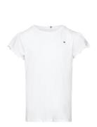 Essential Ruffle Sleeve Top S/S Tops T-Kortærmet Skjorte White Tommy H...