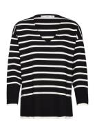 Over D Striped Sweater Tops Knitwear Jumpers Black Mango