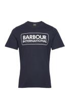 B.int Ess Large Logo Tee Designers T-Kortærmet Skjorte Navy Barbour