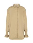 Enola Fancy Shirt Tops Shirts Long-sleeved Beige MOS MOSH