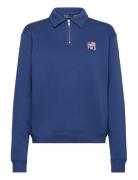 Flag & Logo Fleece Quarter-Zip Pullover Tops Sweatshirts & Hoodies Swe...
