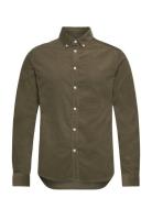 Christoph Corduroy Shirt Tops Shirts Casual Khaki Green Les Deux