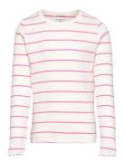 Striped Rib Longsleeve Tops T-shirts Long-sleeved T-Skjorte White Tom ...