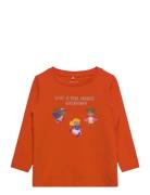 Nmflina Ls Top Box Tops T-shirts Long-sleeved T-Skjorte Orange Name It