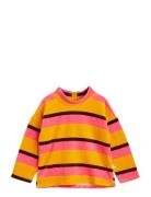 Stripe Velour Sweater Tops T-shirts Long-sleeved T-Skjorte Yellow Mini...